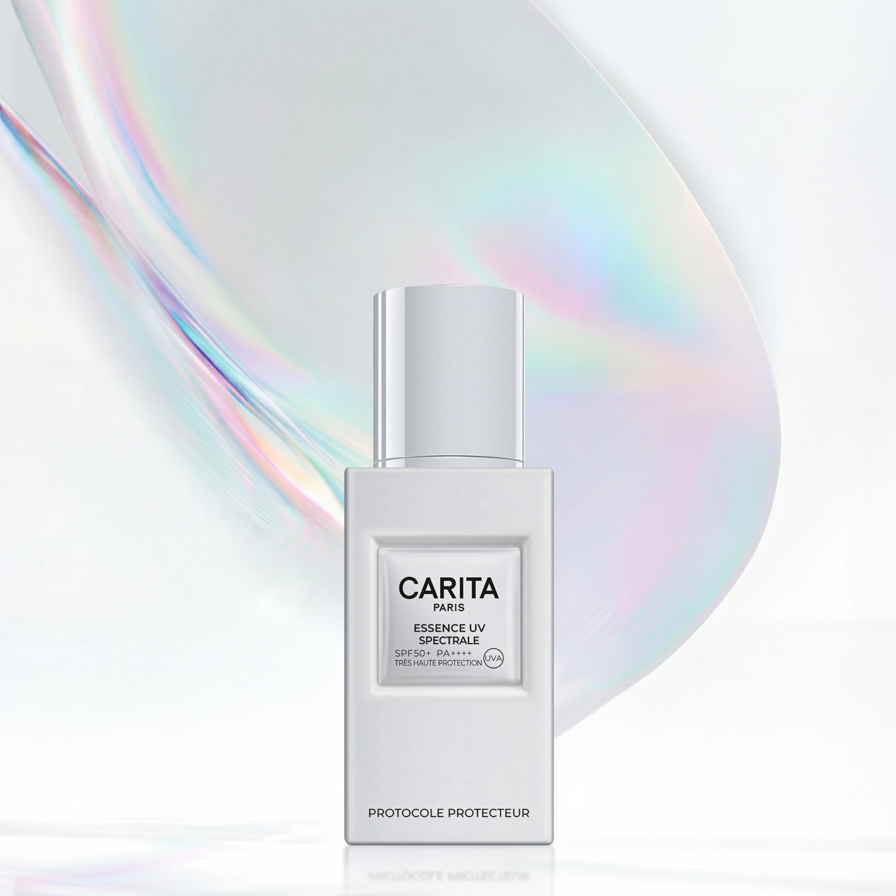 Carita Essence UV on a marble plinth.